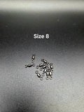Fishing swivels, fishing tackle, size 8, size 10, Finesse fishing
